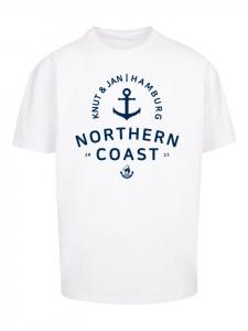 Футболка большого размера North Sea Knut & Jan Hamburg белого цвета F4NT4STIC