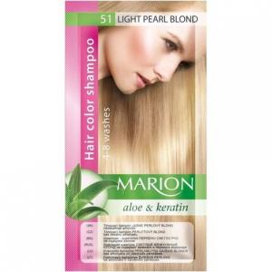 Шампунь-краска для волос с алоэ и кератином 51 Light Pearl Blonde, Marion