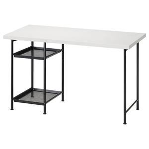 Стол письменный Ikea Lagkapten/Spand 120х60, 2 полки, белый/черный
