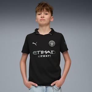 Футболка для больших детей Manchester City 25/26 Away Replica Puma, черный