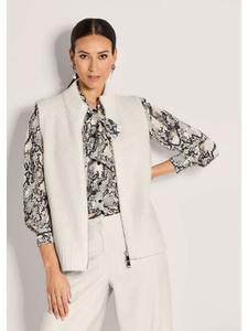 MADELEINE Модный жилет крупной вязки жемчужно-белого цвета