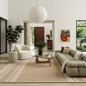 Ковер Virgo Striped Reversible Wool Area Rug nuLOOM, 91x152 см, бежевый