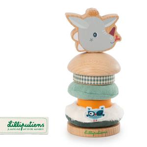 ЛИЛЛИПУТИЕНЫ Деревянная пирамидка с мягкими элементами Smok Joe 12 м+ Lilliputiens