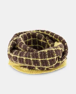 Воротник в клетку с контрастной отделкой Jo & Mr. Joe, коричневый