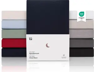 Простыня на резинке Premium 180x200 см, джерси - 100% хлопок - синий Blumtal