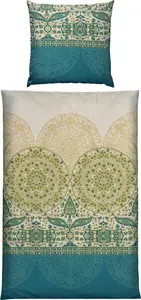 Постельное белье зеленое 1x 135x200 см + 1x 80x80 см REDBEST