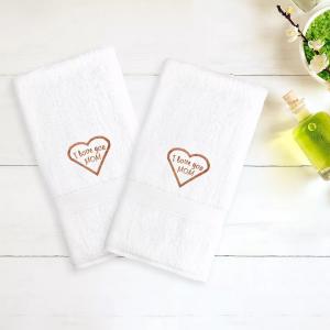 Текстиль для дома Linum «Я люблю тебя, мама», 2 упаковки полотенец для рук с вышивкой