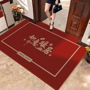 Dajiang Ковер 120х160 см для прихожей, из искусственного льна, красный, устойчивый к пятнам, противоскользящий