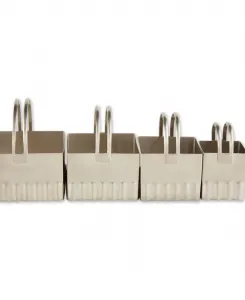 Набор из 4 квадратных рифленых формочек для печенья Endurance Rsvp International, серый