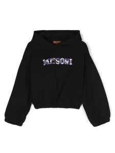 Худи с вышитым логотипом Missoni Kids, черный