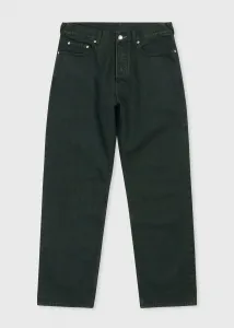 Темно-зеленые джинсы, окрашенные в разные цвета