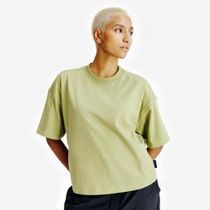 DECATHLON Женская укороченная футболка - зелёная