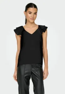 Блузка onlasta life с короткими рукавами и v-образным вырезом Only, Black