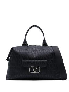 Valentino Garavani жаккардовая дорожная сумка с логотипом VLogo