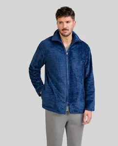 Мужской короткий халат на молнии Lohe, синий