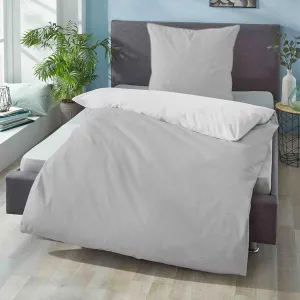 Постельное белье Mako-Satin Fine Stripes, размер 155x200 см, цвет Storm Grey, 80x80 см Biberna