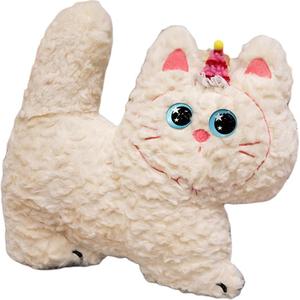 Милый плюшевый котенок с цветочком плюшевая игрушка кукла высота 40см Runcan, белый