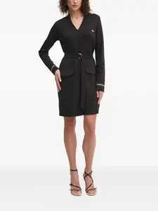 Платье с V-образным вырезом и поясом Liu Jo, черный