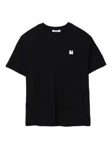 Футболка с вышитым логотипом MSGM Kids, черный