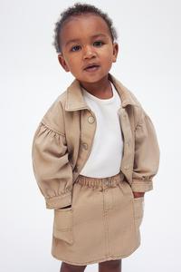 Юбка из хлопчатобумажной ткани H&M, бежевый