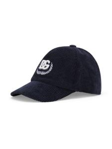 Dolce & Gabbana Kids вельветовая бейсболка с логотипом, синий