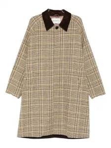 Пальто в клетку с воротником Amaranto, коричневый