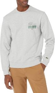 Толстовка Lacoste с длинным рукавом и смелым принтом, Silver Grey Chine