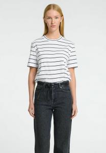 Футболка с принтом SLFESSENTIAL STRIPED NOOS Selected Femme, кремовый
