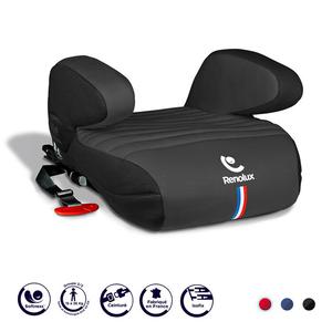 Renolux импортное детское автокресло для детей от 3 до 12 лет, высотная подушка, универсальный IS, классический черный [два способа установки: ISOFIX или ремень безопасности Cybex