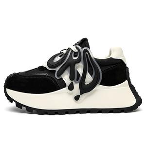 Амортизирующие, противоскользящие, износостойкие, дышащие, легкие, увеличивающие рост, повседневные туфли, женские, черные ORD, Black