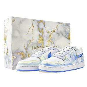 Nike Кроссовки для скейтбординга EBERNON Nebula Whisper, износостойкие, низкие, мужские, белые, синие