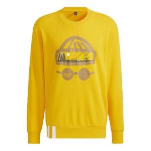 Толстовка Men's adidas neo Funny Printing Round Neck Sports Pullover Yellow, желтый
