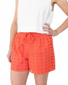 Монти Короткие шорты с люверсами в коралловом цвете By Together