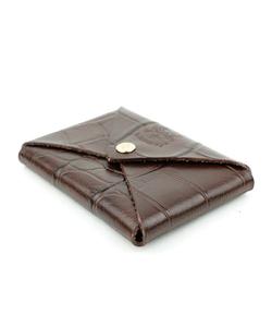 Карточный футляр Il Bisonte из кожи с тиснением под крокодила