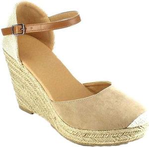 Женские повседневные туфли Yiozoi с модным ремешком на щиколотке, эспадрильи на каблуке, повышенная высота, зауженный носок, простой стиль, на высоком клиновидном каблуке, Beige