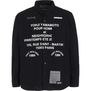 Рубашка с длинными рукавами с принтом x neighborhood Yohji Yamamoto, черный