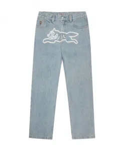 Джинсовые брюки Running dog с двойным вырезом Icecream, синий