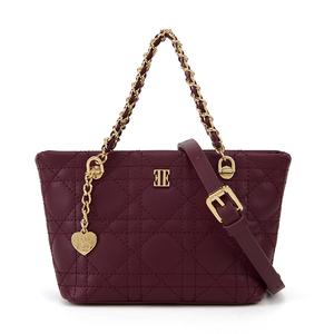 ELLE Сумка-тоут из коровьей кожи для женщин Black/White/Burgundy