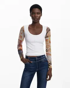 Женская футболка с рукавами из шифона Desigual, белый