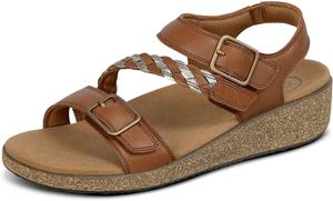 Женские ортопедические кожаные сандалии Chloe Orthofeet, Tan