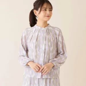 Блузка со сборками и геометрическим узором Lobjie, цвет Pink