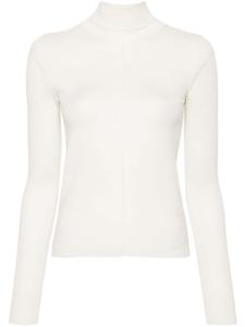 Chloé джемпер с высоким воротником и вышитым логотипом, белый