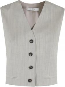 Жилет на пуговицах Tela, серый