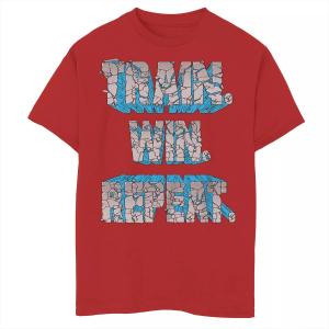 Футболка с надписью Train Win для мальчиков 8–20 лет и надписью «Cracking Rock» Unbranded