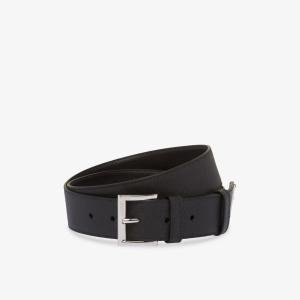 Кожаный ремень с логотипом Prada, черный