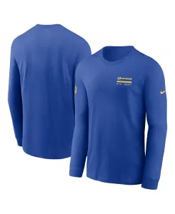 Мужская футболка с длинным рукавом Royal Los Angeles Rams Sideline Performance Nike