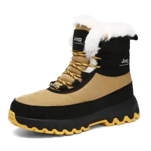 Зимние ботинки Jeep комбинированные с искусственным мехом, бежево-черный