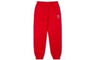 Вязаные спортивные брюки унисекс красные MLB