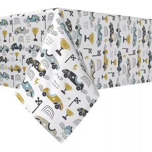 Прямоугольная скатерть, 100 % хлопок, 60x120 дюймов, мультяшные ретро-гоночные машинки