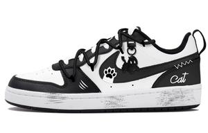 Nike Кроссовки Court Borough Low Slip Resistant Low Top Skateboard GS черно-белые, цвет Black White